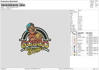 Gordo Burger Embroidery Fle 6 sizes