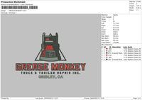 Greace Monkey Embroidery File 6 sizes