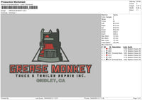 Greace Monkey Embroidery File 6 sizes
