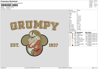 Grumpy Embroidery File 6 sizes