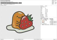 GUDETAMA AND STRAWBERRY Embroidery