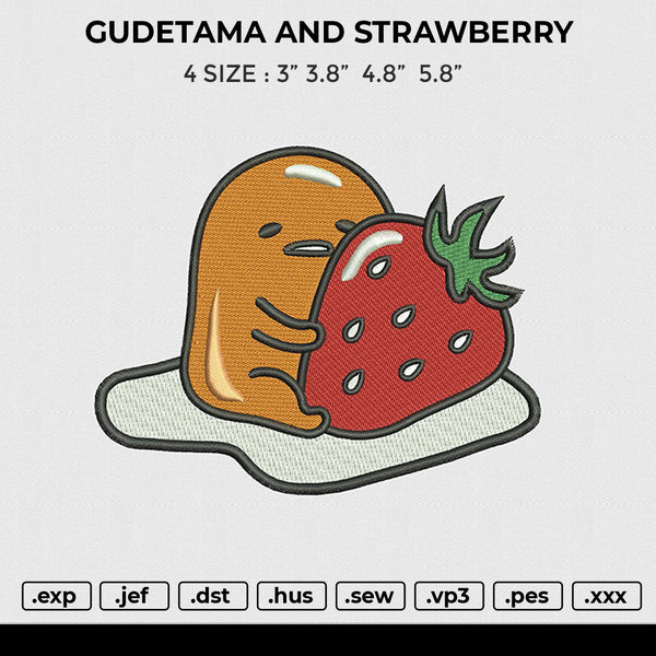 GUDETAMA AND STRAWBERRY Embroidery