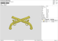 Guns Embroidery File 6 sizes
