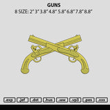 Guns Embroidery File 6 sizes