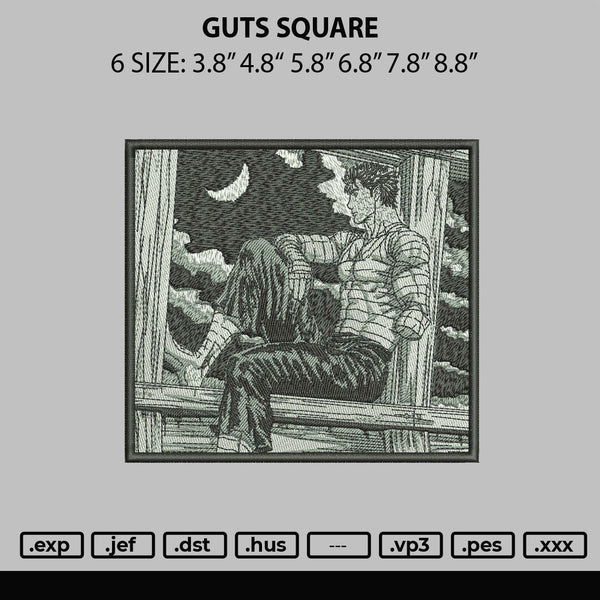 Guts Square Embroidery File 6 sizes