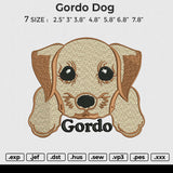 Gordo dog Embroidery File 7 size