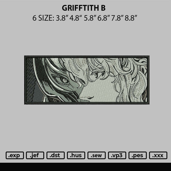 Griffith B Embroidery File 6 sizes