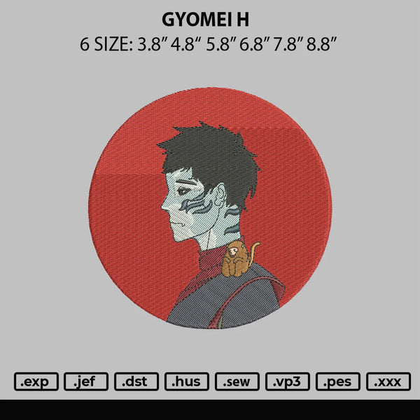 Gyomei H Embroidery File 6 sizes
