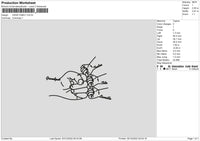Hand Family Embroidery File 6 sizes