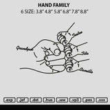 Hand Family Embroidery File 6 sizes