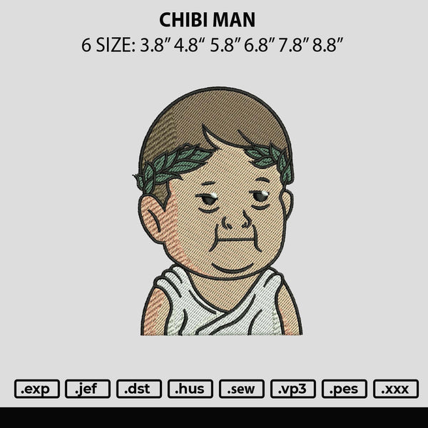 Chibi Man Embroidery File 6 sizes