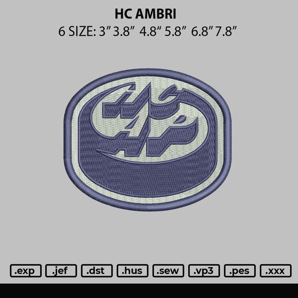 Hc Ambri Embroidery File 6 sizes