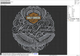 Harley Davidson Swirl Embroidery