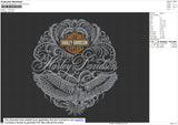 Harley Davidson Swirl Embroidery