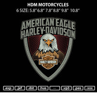 Hd American Eagle Embroidery File 6 sizes