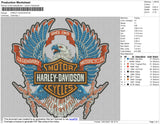 Harley Davidson Blue Eagle Embroidery