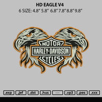 Hd Eagle V4 Embroidery File 6 sizes