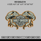 Hd Eagle V4 Embroidery File 6 sizes