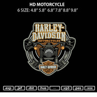 Hd Motorcycle Embroidery File 6 sizes