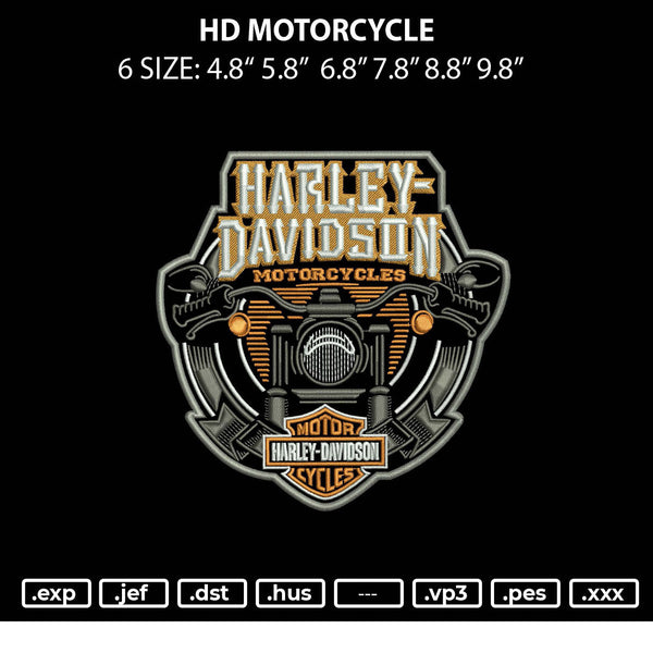 Hd Motorcycle Embroidery File 6 sizes