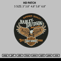 Hd Patch Embroidery File 6 sizes