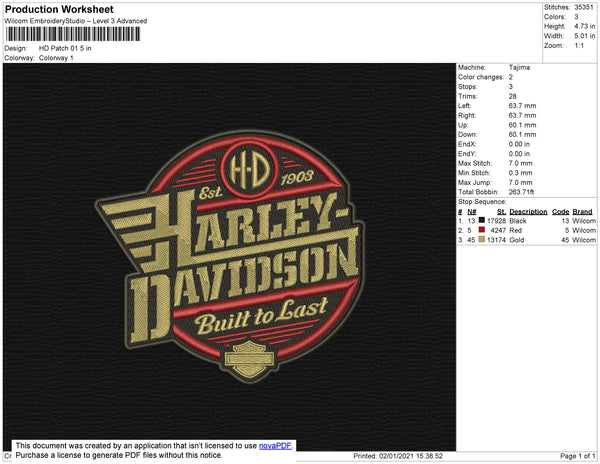 Harley Davidson Patch 01 – embroiderystores