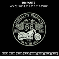 HD Route Embroidery File 6 sizes