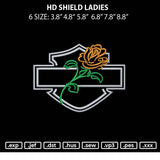 Hd Shield Ladies Embroidery File 6 sizes