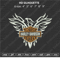 Harley Davidson Silhouette Embroidery