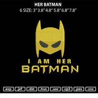 Her Batman Embroidery File 6 sizes