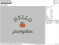 Hello Pumpkin Embroidery