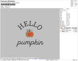 Hello Pumpkin Embroidery