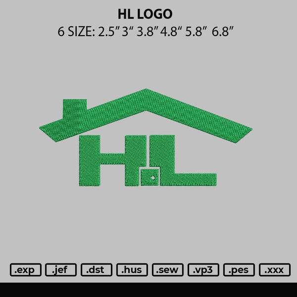 Hi Logo Embroidery File 6 sizes