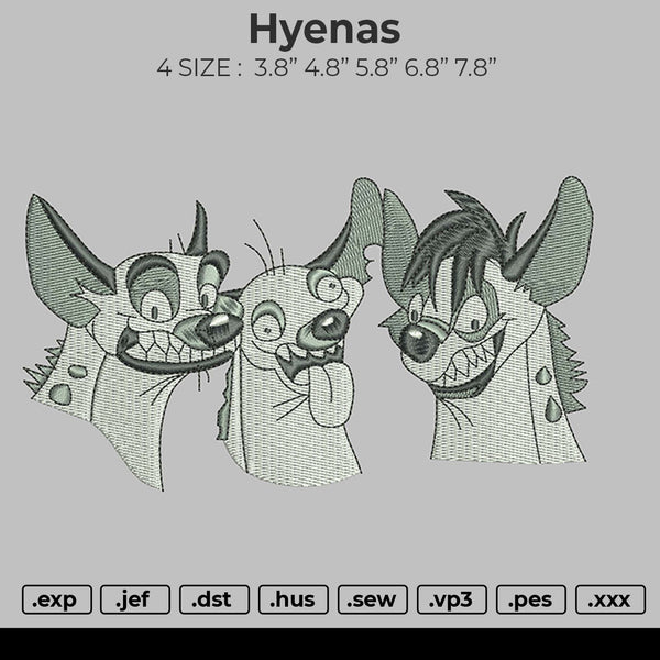 Hyenas Embroidery