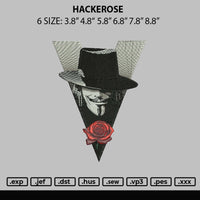 Hackerose Embroidery File 6 sizes
