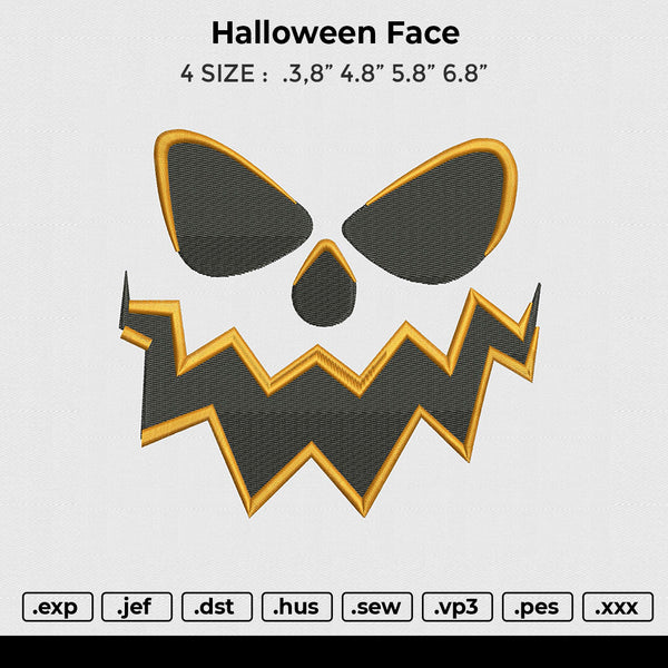 Halloween Face Embroidery