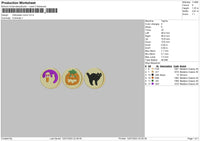 Halloween Icon Embroidery File 6 sizes