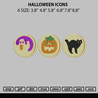 Halloween Icon Embroidery File 6 sizes