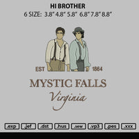 Hi Brother Embroidery File 6 sizes