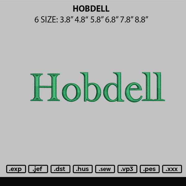 Hobdell Embroidery File 6sizes