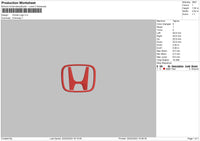 H Logo Embroidery File 6 sizes