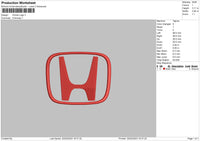H Logo Embroidery File 6 sizes