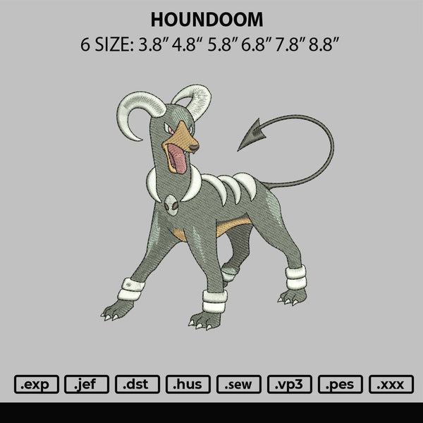 Houndoom Embroidery File 6 sizes
