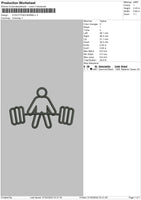 Icon Fitnes Barbel Embroidery