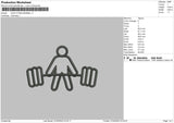 Icon Fitnes Barbel Embroidery