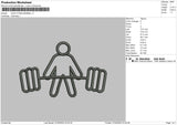 Icon Fitnes Barbel Embroidery