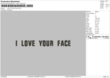 Ily Face Embroidery File 6 sizes
