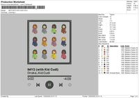Player Song 01 Embroidery File 6 sizes