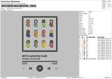Player Song 01 Embroidery File 6 sizes