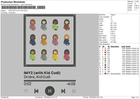 Player Song 01 Embroidery File 6 sizes